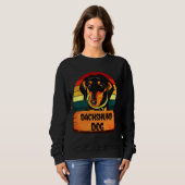 Dachshund Dog Retro-kleuren Trui (Voorkant volledig)