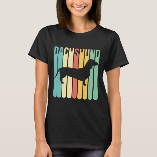 Dachshund Dog Retro T-shirt (Voorkant)