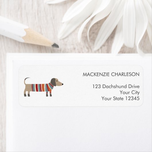 Dachshund Dog Return Address Label (Insitu)