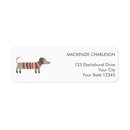 Dachshund Dog Return Address Label (Voorkant)