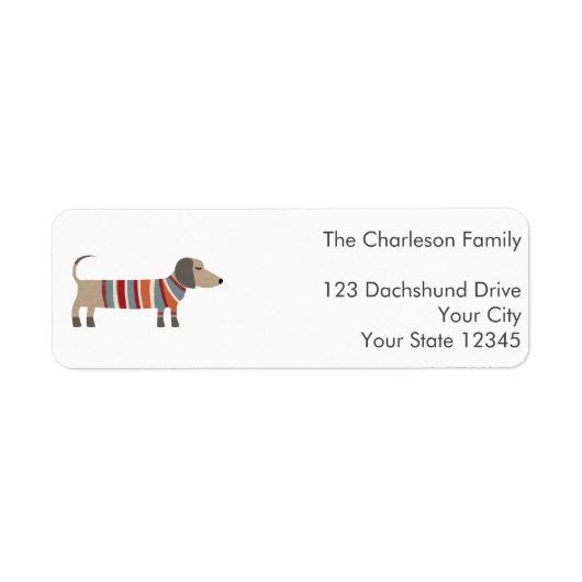 Dachshund Dog Return Address Label (Voorkant)