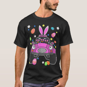 Dachshund Dog Riding Bunny Monster Truck Easter D T-shirt