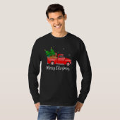 Dachshund Dog Riding Red Truck T-shirt (Voorkant volledig)