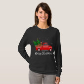 Dachshund Dog Riding Red Truck T-shirt (Voorkant volledig)