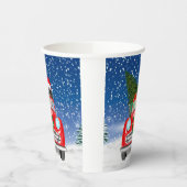 Dachshund Dog rijdt met sneeuwkerst Papieren Bekers (Links)