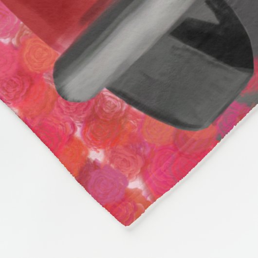 Dachshund Dog-rijtuig met hart Valentijnse Fleece Deken (Hoek)