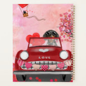 Dachshund Dog-rijtuig met hart Valentijnse Planner (Achterkant)