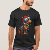 Dachshund Dog Santa Hat Merry Beauful Kerstmis T-shirt (Voorkant)