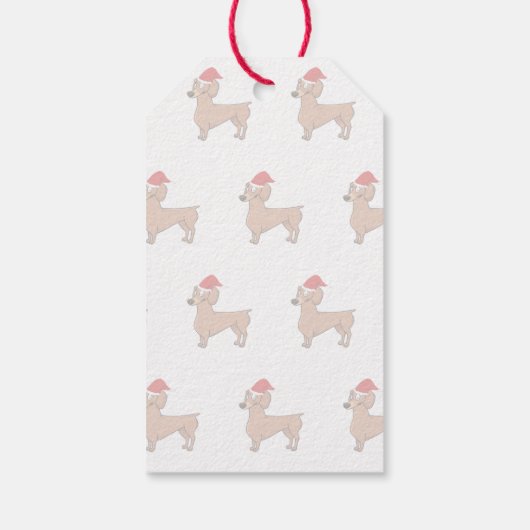 Dachshund Dog Santa hat Merry kerst Personal Cadeaulabel (Achterkant)