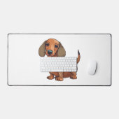 Dachshund Dog Schattige Bureaumat (Keyboard & Muis)