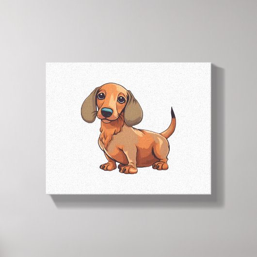 Dachshund Dog Schattige Canvas Afdruk (Voorkant)