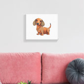 Dachshund Dog Schattige Canvas Afdruk (Insitu (Woonkamer))