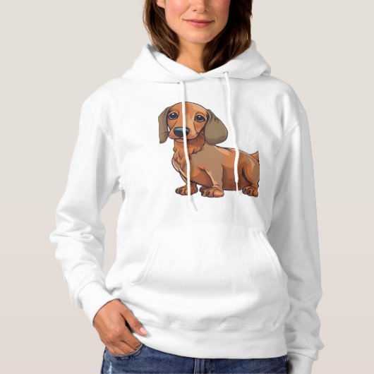 Dachshund Dog Schattige Hoodie (Voorkant)