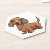 Dachshund Dog Schattige Kartonnen Onderzetters (Schuin)