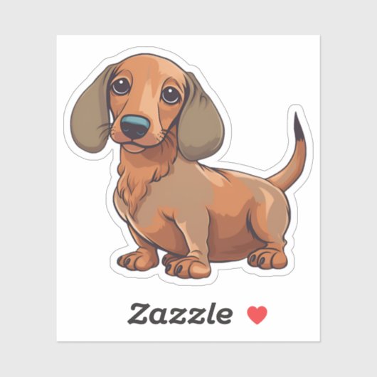 Dachshund Dog Schattige Sticker (Vel)