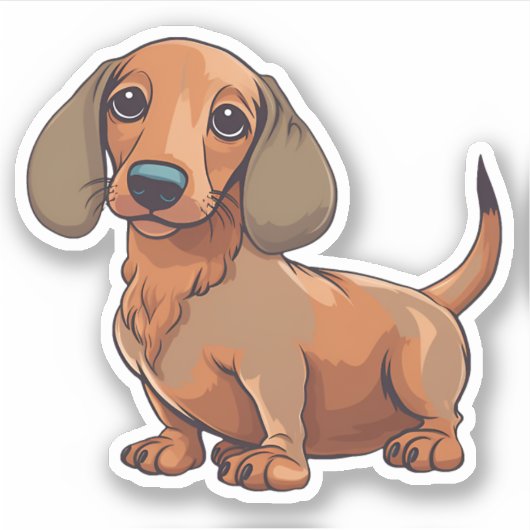 Dachshund Dog Schattige Sticker (Voorkant)
