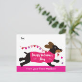 Dachshund Dog School Valentijn Exchange Feestdagenkaart (Staand voorkant)