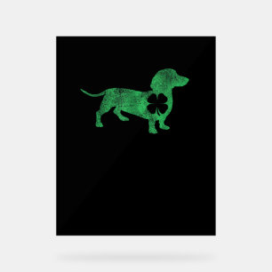 Dachshund Dog Shamrock St. Patrick's Day Saint Pad Acryl Bord
