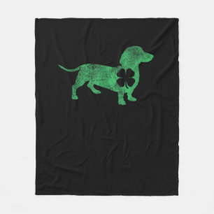 Dachshund Dog Shamrock St. Patrick's Day Saint Pad Fleece Deken
