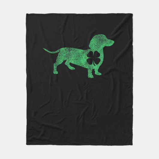 Dachshund Dog Shamrock St. Patrick's Day Saint Pad Fleece Deken (Voorkant)