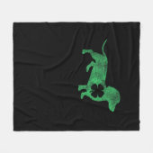 Dachshund Dog Shamrock St. Patrick's Day Saint Pad Fleece Deken (Voorkant (Horizontaal))