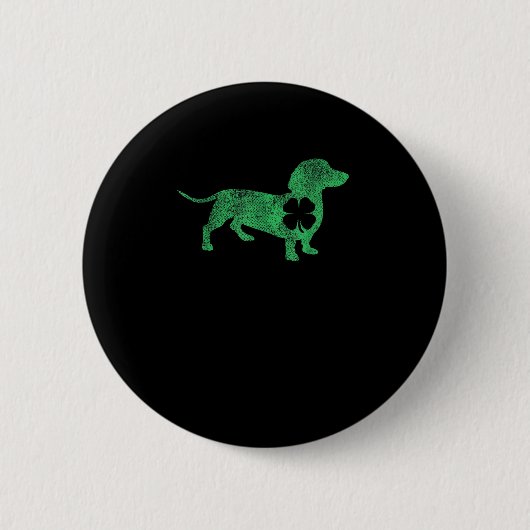 Dachshund Dog Shamrock St. Patrick's Day Saint Pad Ronde Button 5,7 Cm (Voorkant)