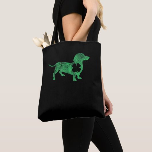 Dachshund Dog Shamrock St. Patrick's Day Saint Pad Tote Bag (Dichtbij)