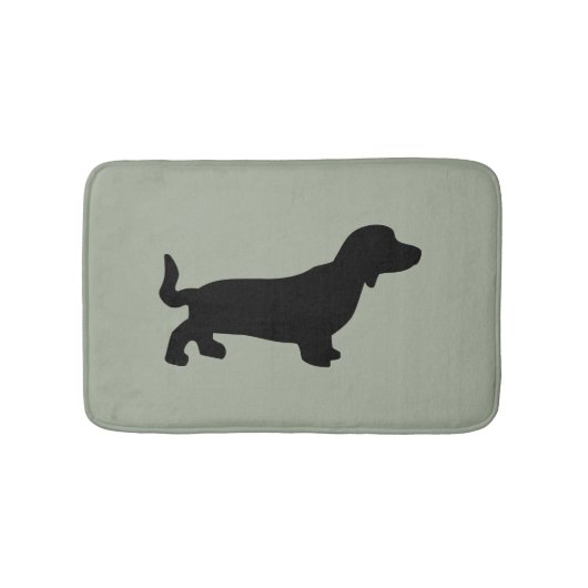 Dachshund Dog Silhouette Bath Mat (Voorkant)