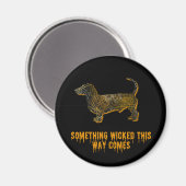 Dachshund Dog Silhouette Fun Halloween Magneet (Voorkant / Achterkant)