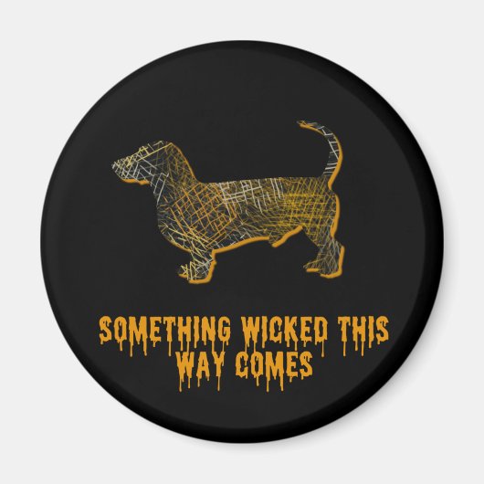 Dachshund Dog Silhouette Fun Halloween Magneet (Voorkant)