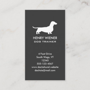 Dachshund Dog Silhouette   Pet Wiener Dog Verticaa Visitekaartje