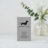 Dachshund Dog Silhouette Vertical Grey Visitekaartje (Staand voorkant)