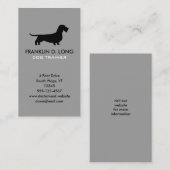 Dachshund Dog Silhouette Vertical Grey Visitekaartje (Voorkant / Achterkant)