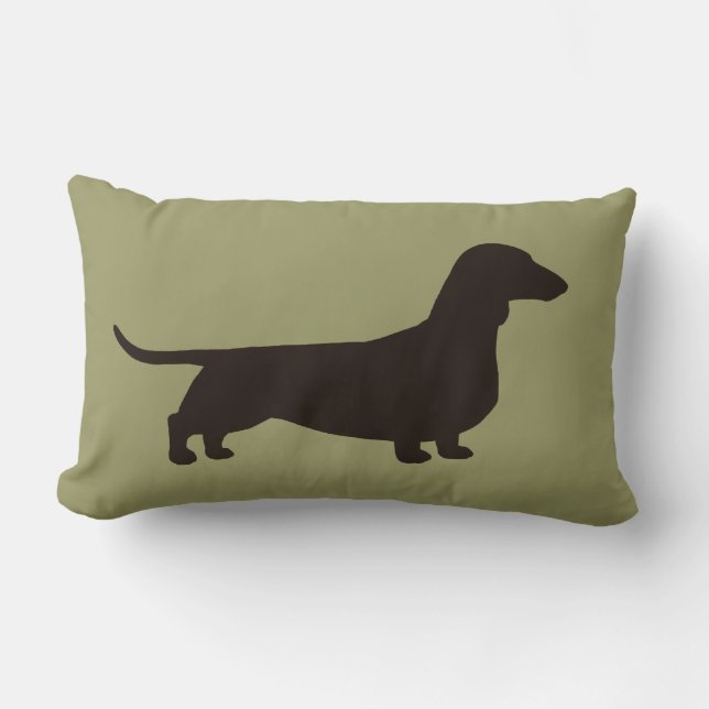 Dachshund Dog Silhouette Wiener Hondenliefhebber Kussen (Voorkant)