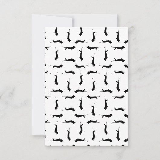 Dachshund Dog Silhouettes CUSTOM ACHTERGROUND COLO Bedankkaart (Voorkant)