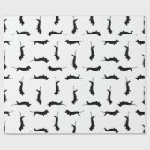 Dachshund Dog Silhouettes CUSTOM ACHTERGROUND COLO Cadeaupapier (Vlak)