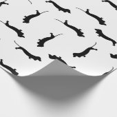 Dachshund Dog Silhouettes CUSTOM ACHTERGROUND COLO Cadeaupapier (Hoek)