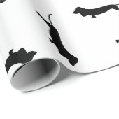 Dachshund Dog Silhouettes CUSTOM ACHTERGROUND COLO Cadeaupapier (Rol Hoek)