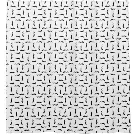 Dachshund Dog Silhouettes CUSTOM ACHTERGROUND COLO Douchegordijn (Voorkant)