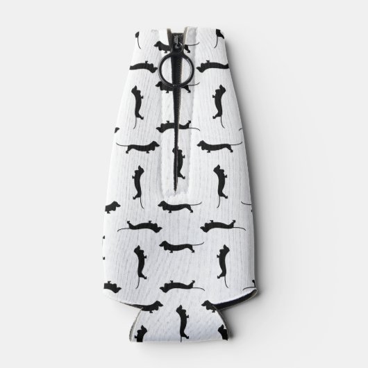 Dachshund Dog Silhouettes CUSTOM ACHTERGROUND COLO Flesjeskoeler (Achterkant)