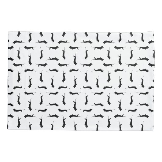 Dachshund Dog Silhouettes CUSTOM ACHTERGROUND COLO Kussensloop (Achterkant)