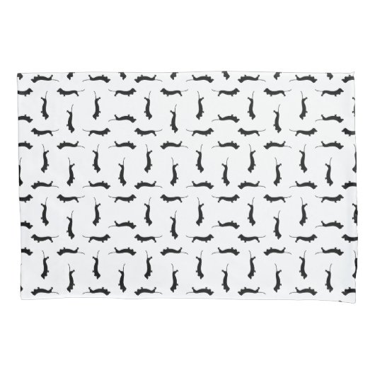 Dachshund Dog Silhouettes CUSTOM ACHTERGROUND COLO Kussensloop (Voorkant)