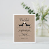 Dachshund Dog Silhouettes Cute Wedding Invitation Kaart (Staand voorkant)