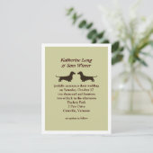 Dachshund Dog Silhouettes Cute Wedding Invitation Kaart (Staand voorkant)