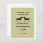 Dachshund Dog Silhouettes Cute Wedding Invitation Kaart (Voorkant / Achterkant)