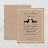 Dachshund Dog Silhouettes Cute Wedding Invitation Kaart (Voorkant / Achterkant)