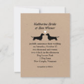 Dachshund Dog Silhouettes Cute Wedding Invitation Kaart (Voorkant)