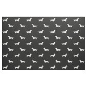 Dachshund Dog Silhouettes Pattern Black and White Stof (Fat Quarter)