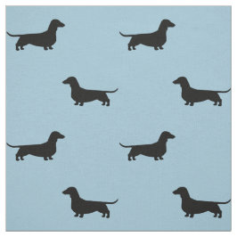 Dachshund Dog Silhouettes Pattern Doxies Dachsies Stof