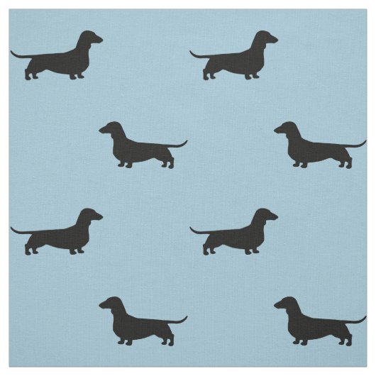 Dachshund Dog Silhouettes Pattern Doxies Dachsies Stof (Swatch)
